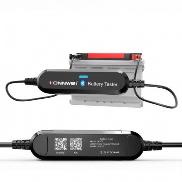 Тестер аккумуляторных батарей Konnwei BK100 (6V, 12V) Bluetooth 729 фото
