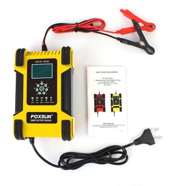 FOXSUR (12V-12А 24V-6А) FBC122412D - импульсное зарядное устройство для автомобильных аккумуляторов 257 фото
